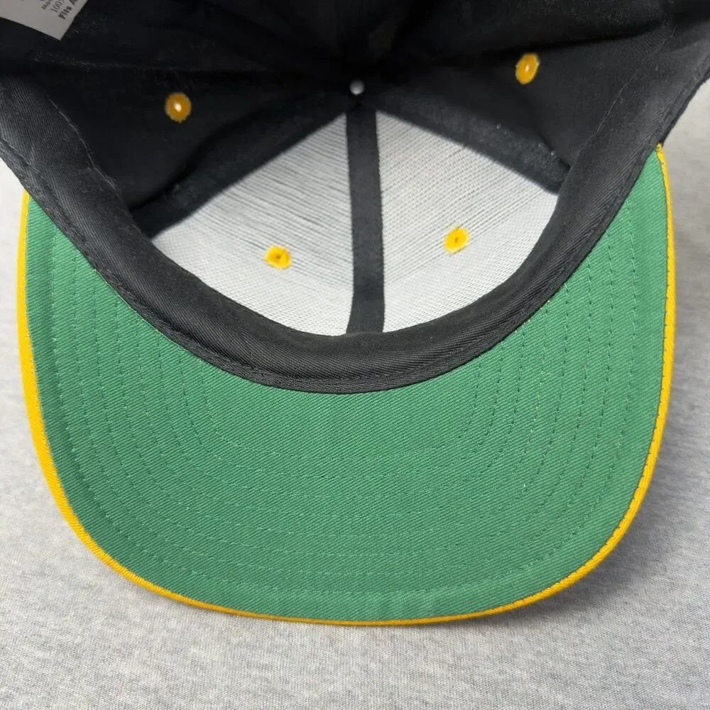Vintage Authentic Caterpillar Machines Snapback Hat Black Yellow Tonkin Cap